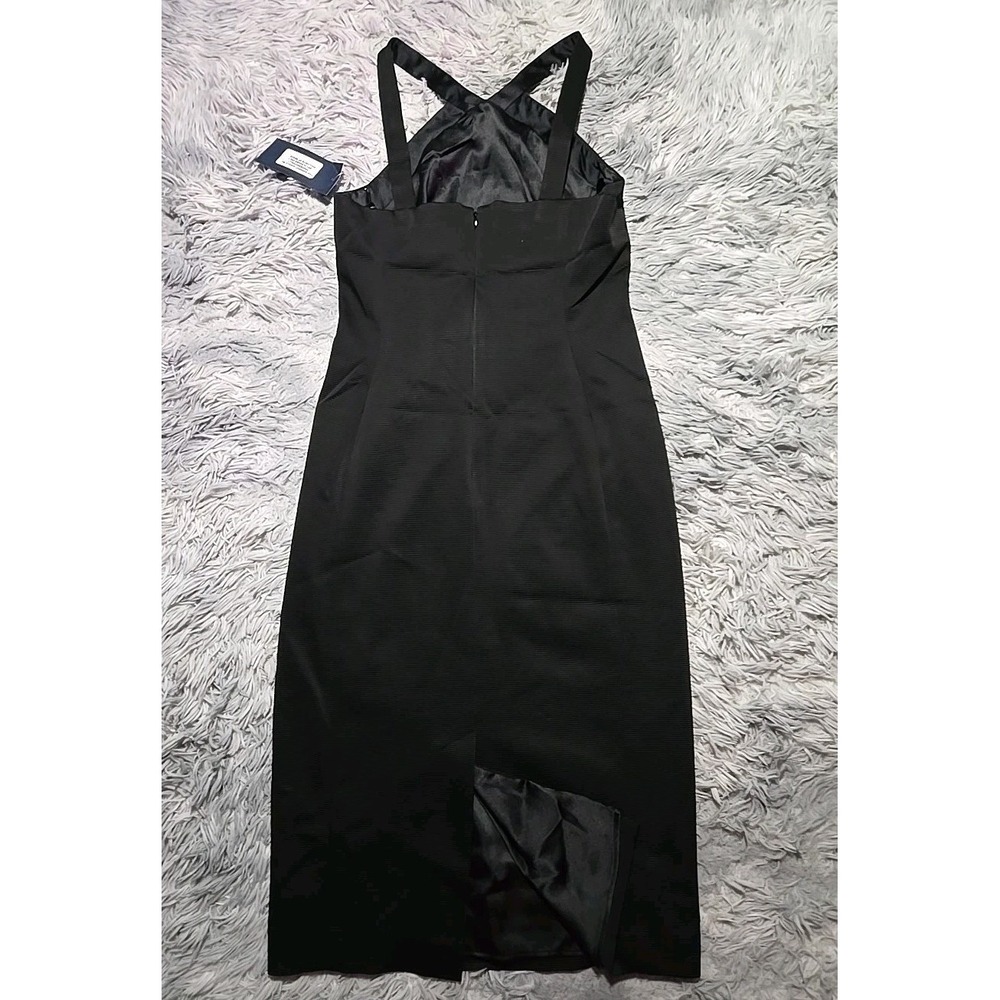 Shoshanna Black Midi Dress with Subtle Red Details - Picture 4 of 10